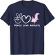 Peace, Love Axolotl Retro Axolotl Lover T-Shirt - T-Shirt | Navy