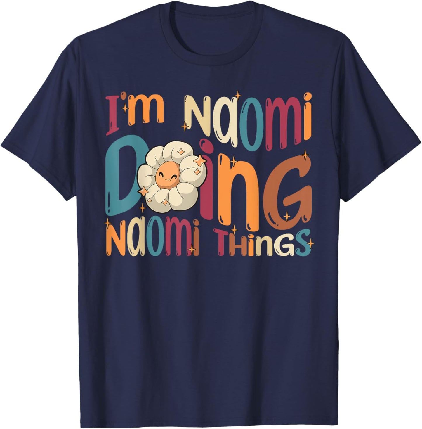 Naomi Happy Birthday , Women's Retro Sports Cartoon , Black, Small T-Shirt - T-Shirt | Navy