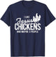 I Like Jesus And Maybe 3 People And Chicken T-Shirt - T-Shirt | Navy