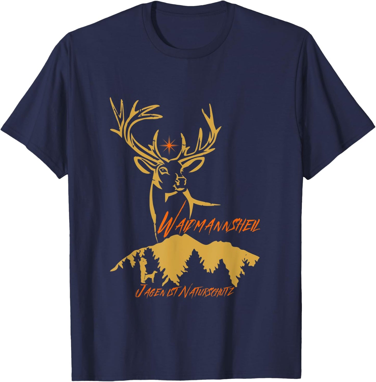 Jäger Waidmannsheil - Jagen ist Naturschutz T-Shirt - T-Shirt | Navy