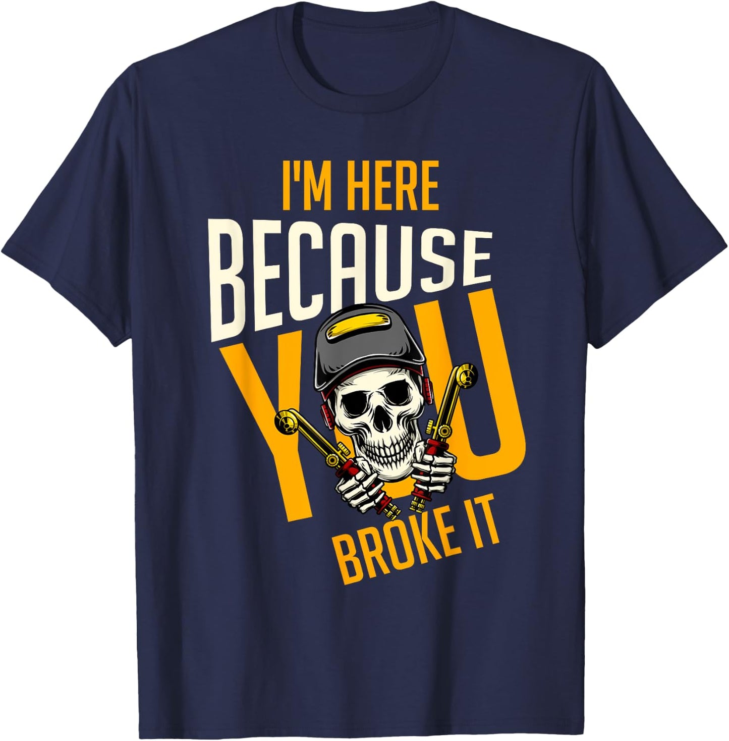 Funny Maintenance Worker Vintage Skull-woker Welder T-Shirt - T-Shirt | Navy