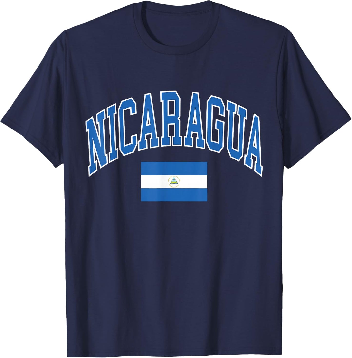 Nicaragua Flag T-Shirt - T-Shirt | Navy