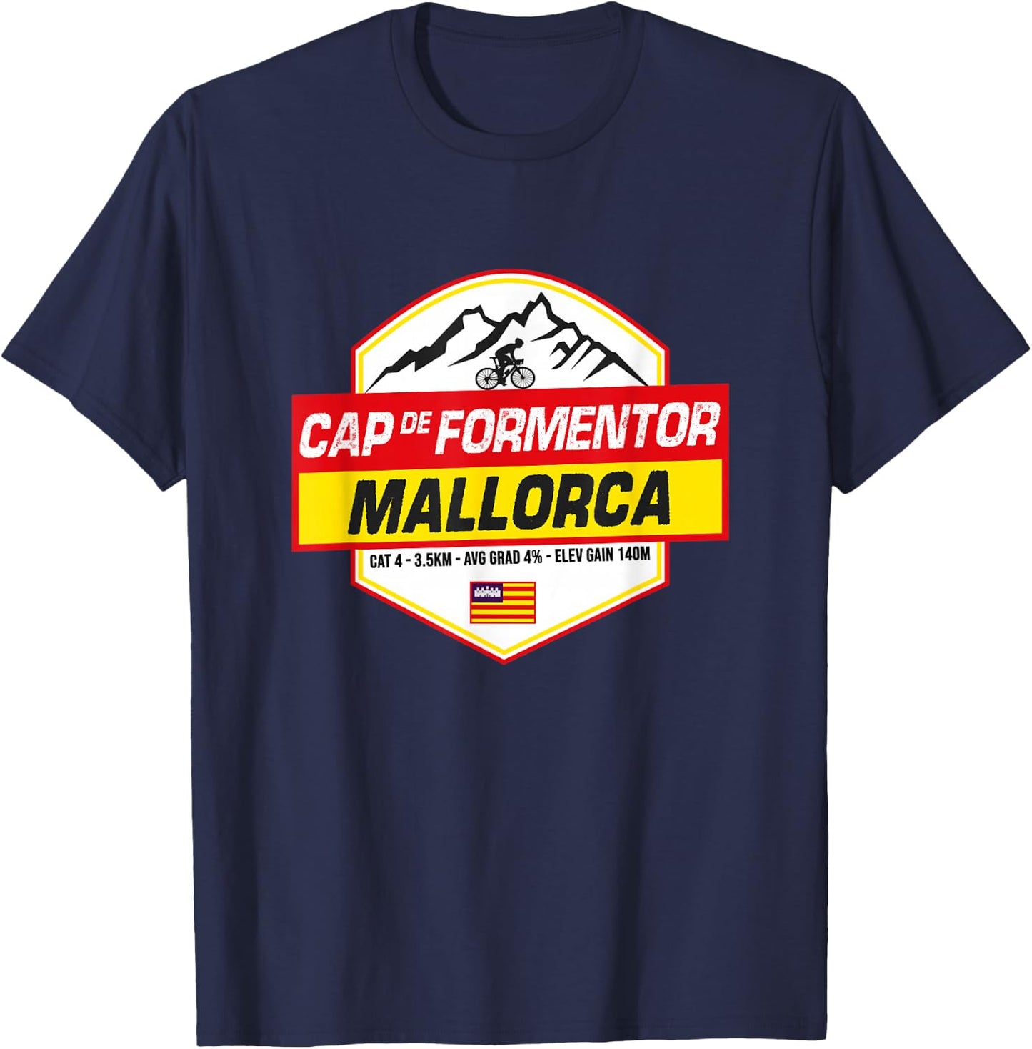 Cap de Formentor Cyclist Climb Mallorca Spain Cycling T-Shirt - T-Shirt | Navy