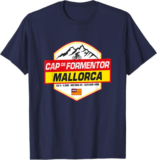 Cap de Formentor Cyclist Climb Mallorca Spain Cycling T-Shirt - T-Shirt | Navy