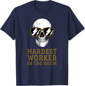 Hardest Worker In The Room Motivational Exercise Workout T-Shirt - T-Shirt | Navy