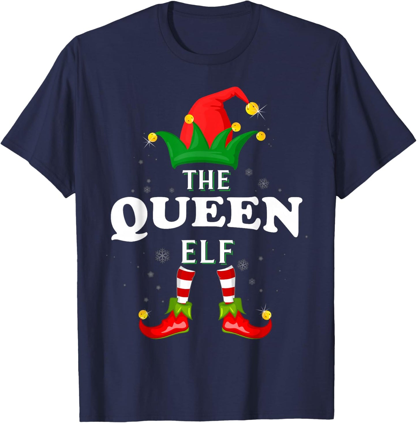 Xmas Queen Elf Family Matching Christmas Pajama T-Shirt - T-Shirt | Navy