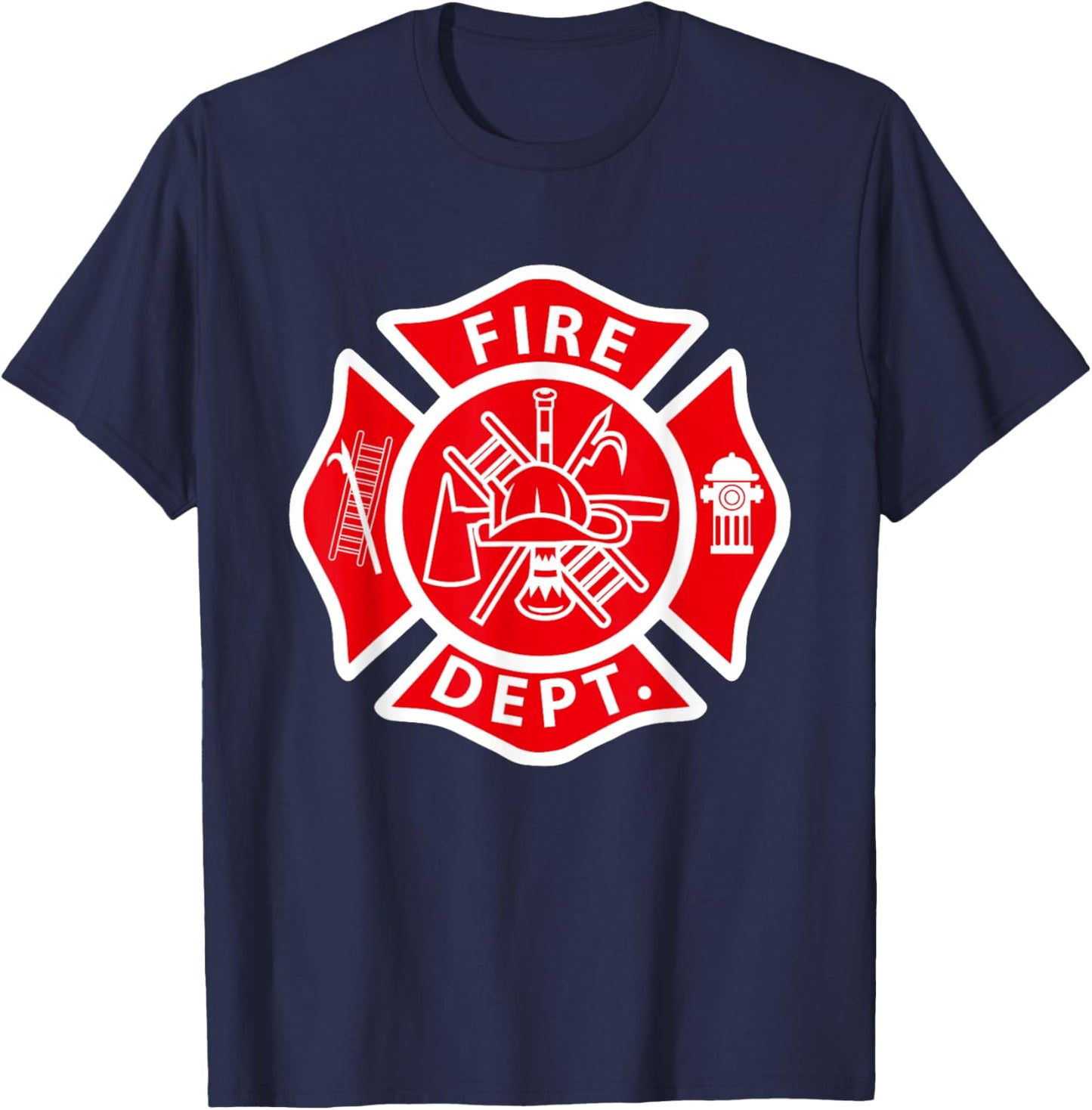Fire Department Logo Uniform Fireman Symbol Firefighter Gear T-Shirt - T-Shirt | Navy
