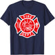 Fire Department Logo Uniform Fireman Symbol Firefighter Gear T-Shirt - T-Shirt | Navy