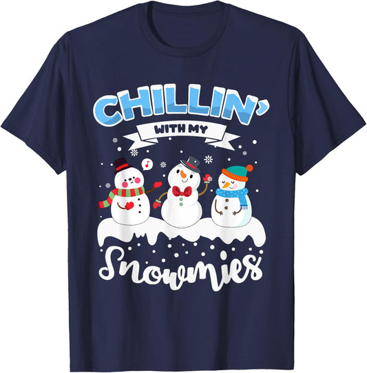 Chillin' With My Snowmies T-Shirt - T-Shirt | Navy