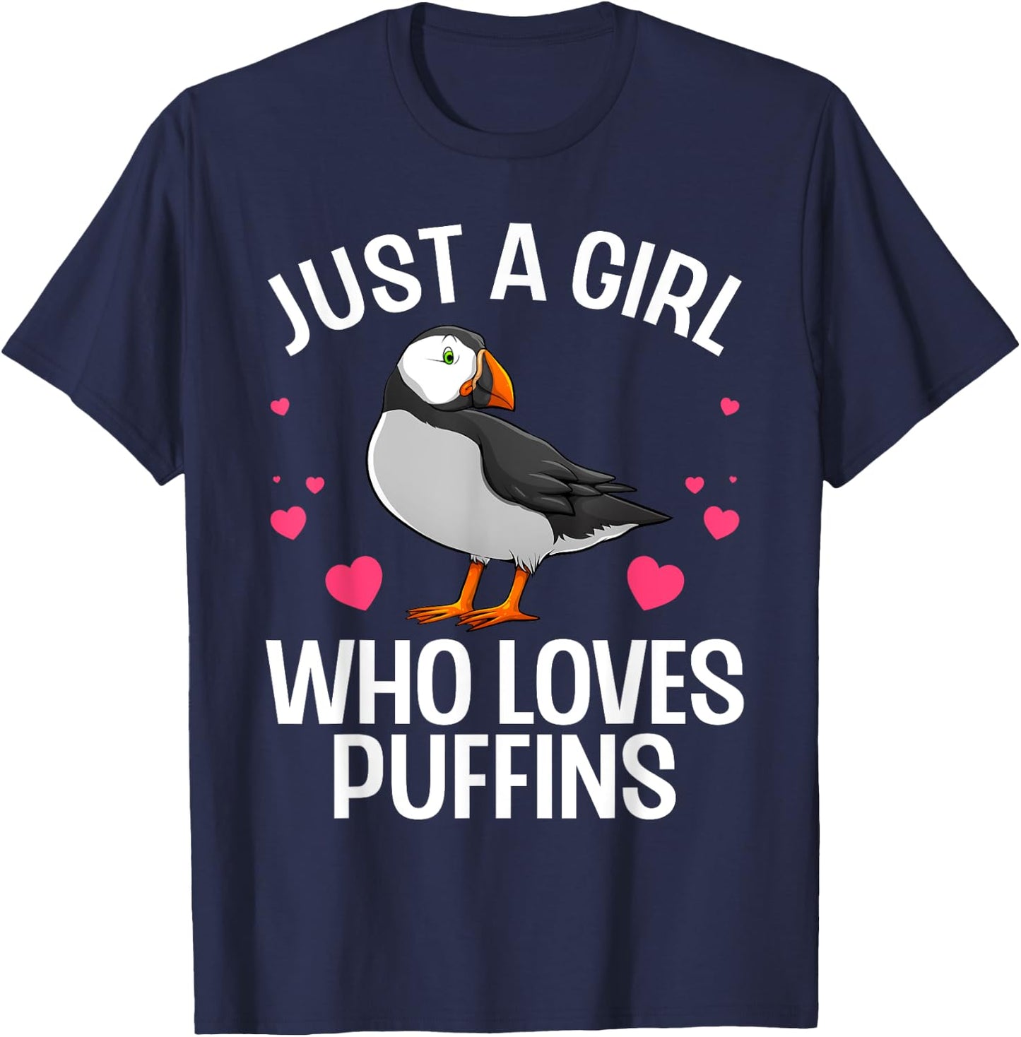 Best Puffin Girls Rare Bird Lover Birdwatching T-Shirt - T-Shirt | Navy