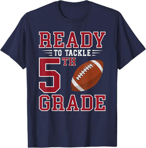 Ready to Tackle 5th Grade Back to School First Day of School T-Shirt - T-Shirt | Navy
