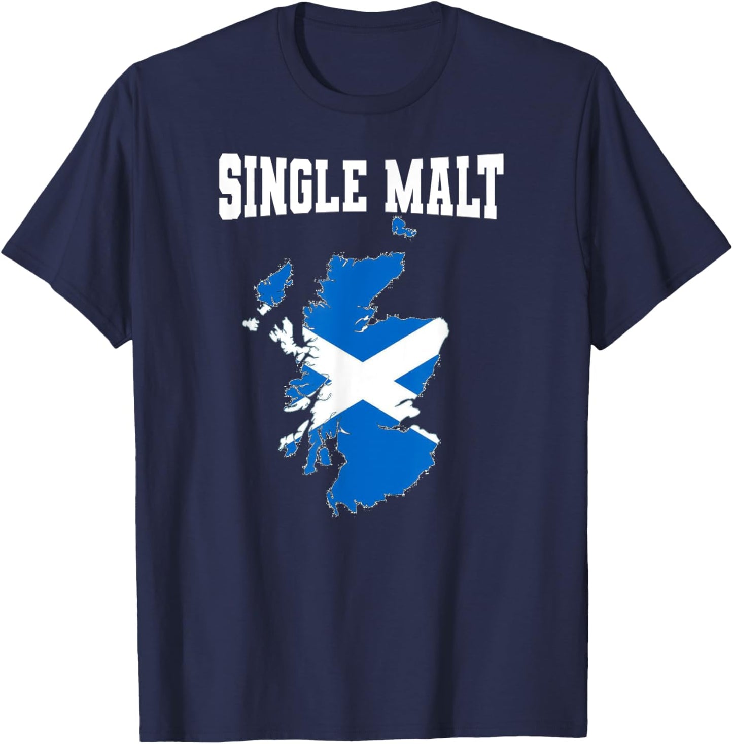 Single Malt Whisky Scotch Lover Scotland Flag T-Shirt - T-Shirt | Navy