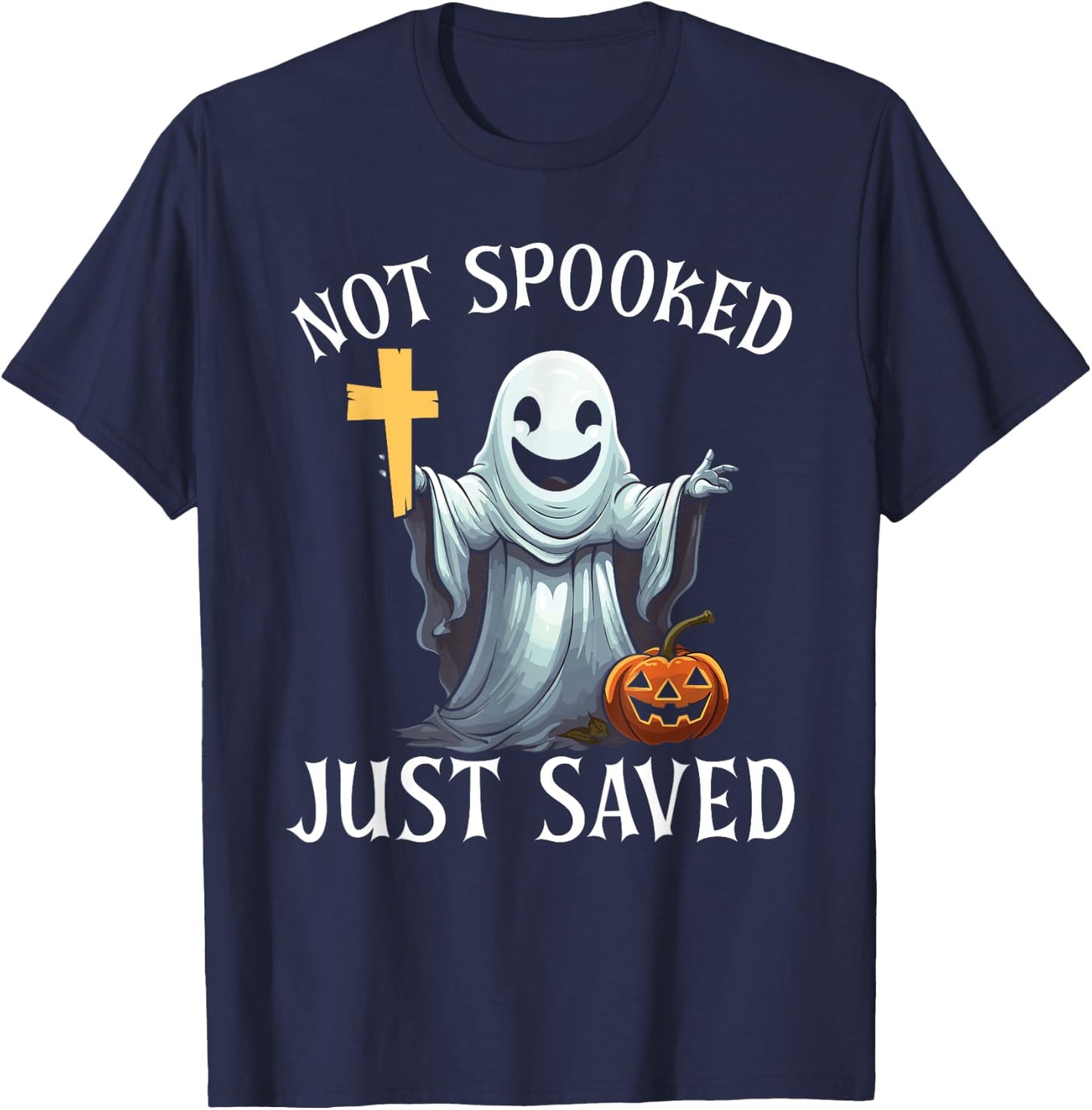 Christian Halloween Jesus Christ Trick Or Treat Christianity T-Shirt - T-Shirt | Navy