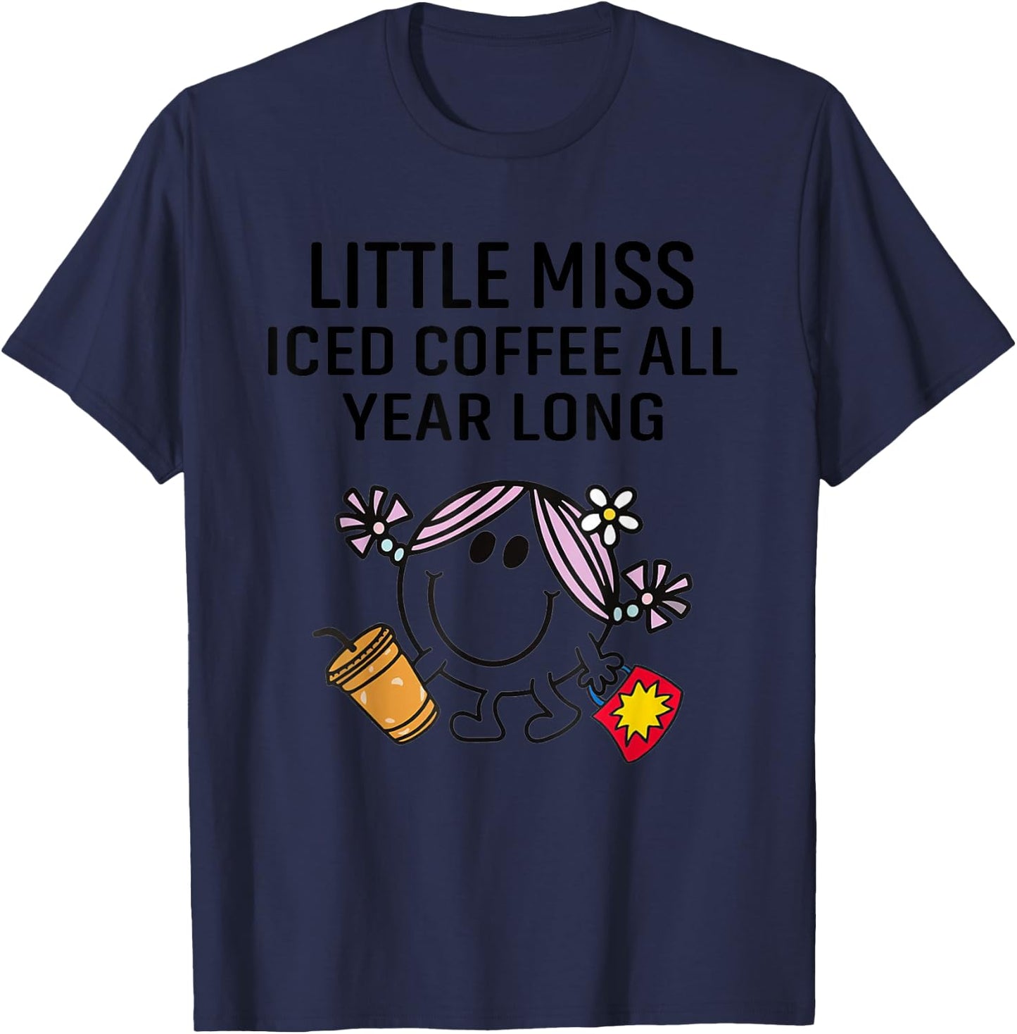 Little Miss Iced Coffee All Year Long T-Shirt - T-Shirt | Navy