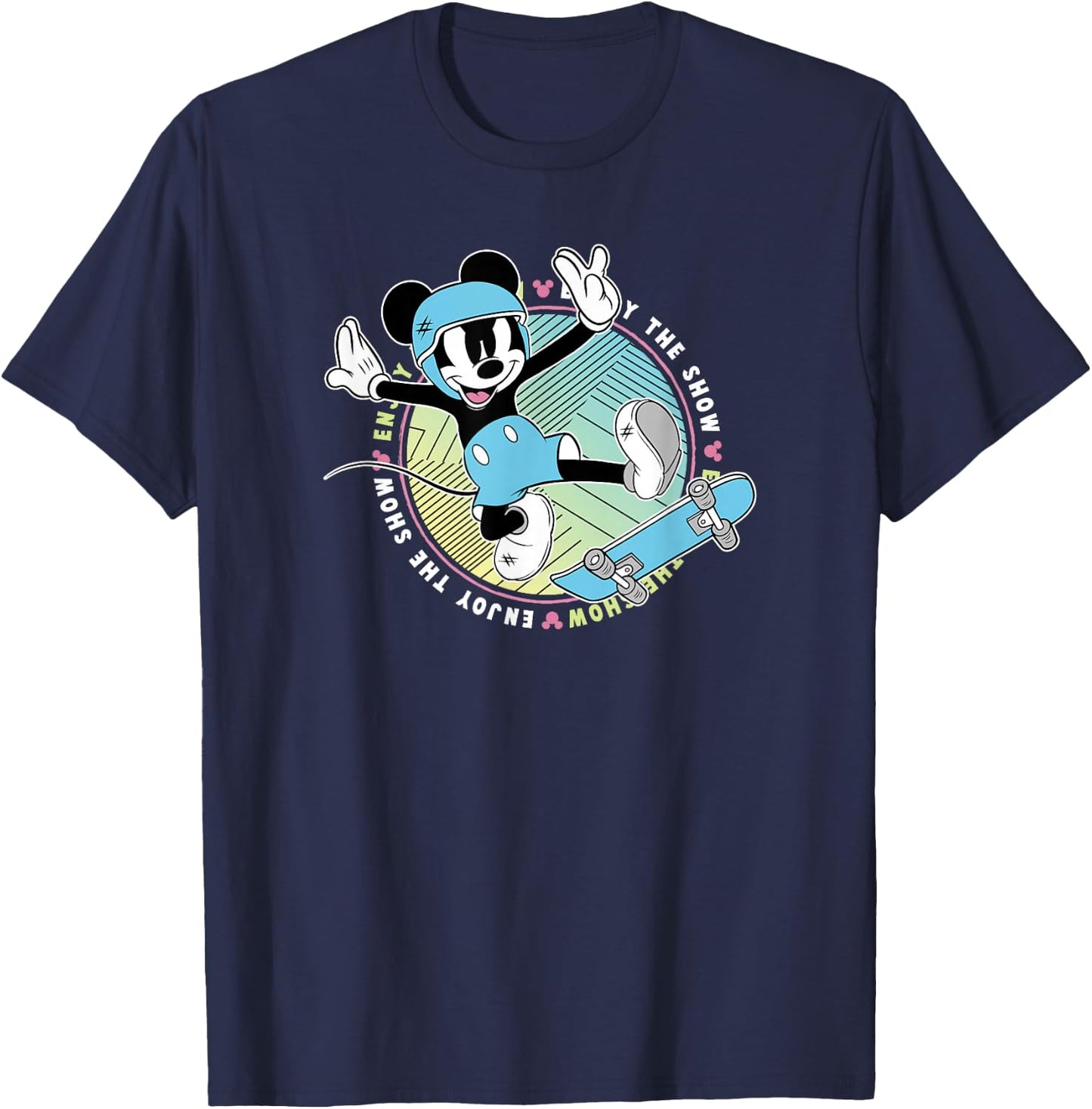 Disney Mickey And Friends Skateboard Mickey Enjoy The Show T-Shirt - T-Shirt | Navy
