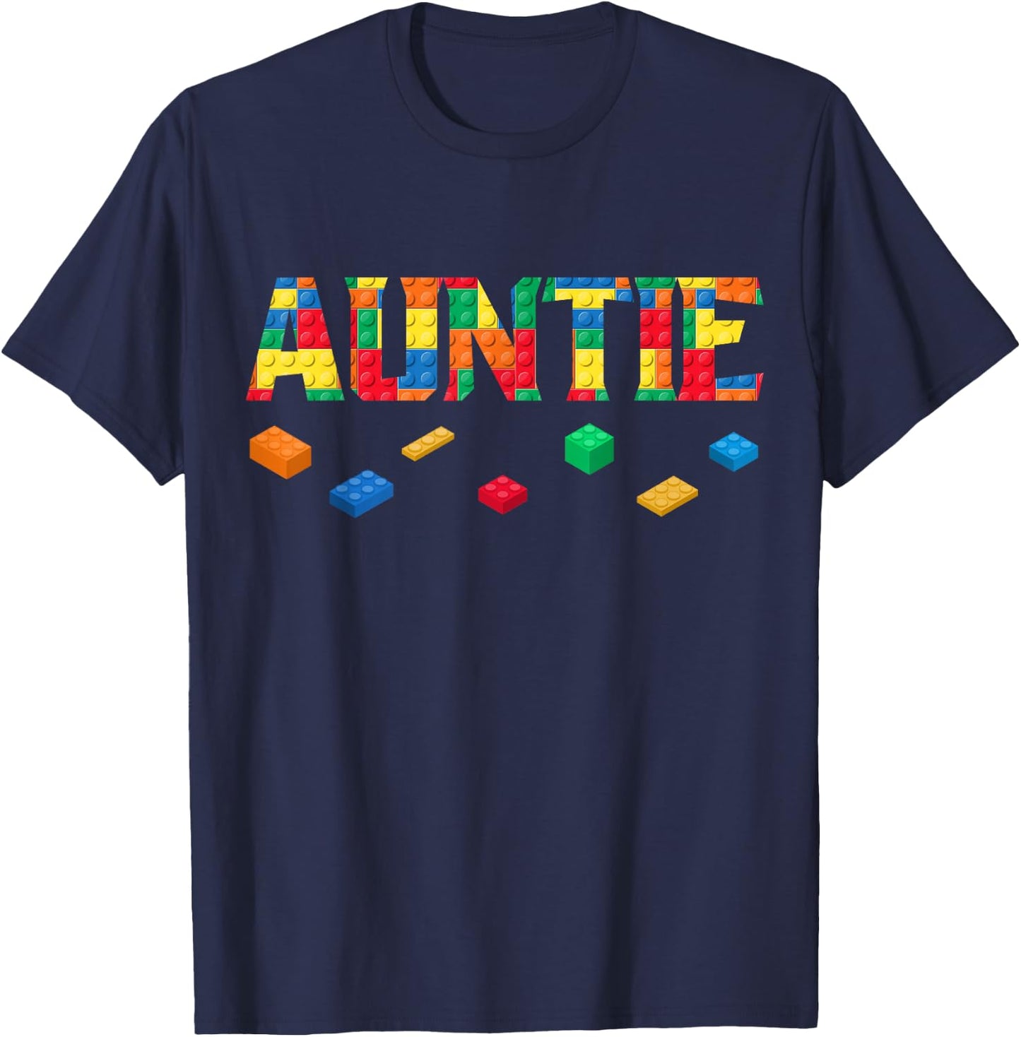 Master Builder Auntie Birthday Boy Building Bricks Blocks T-Shirt - T-Shirt | Navy