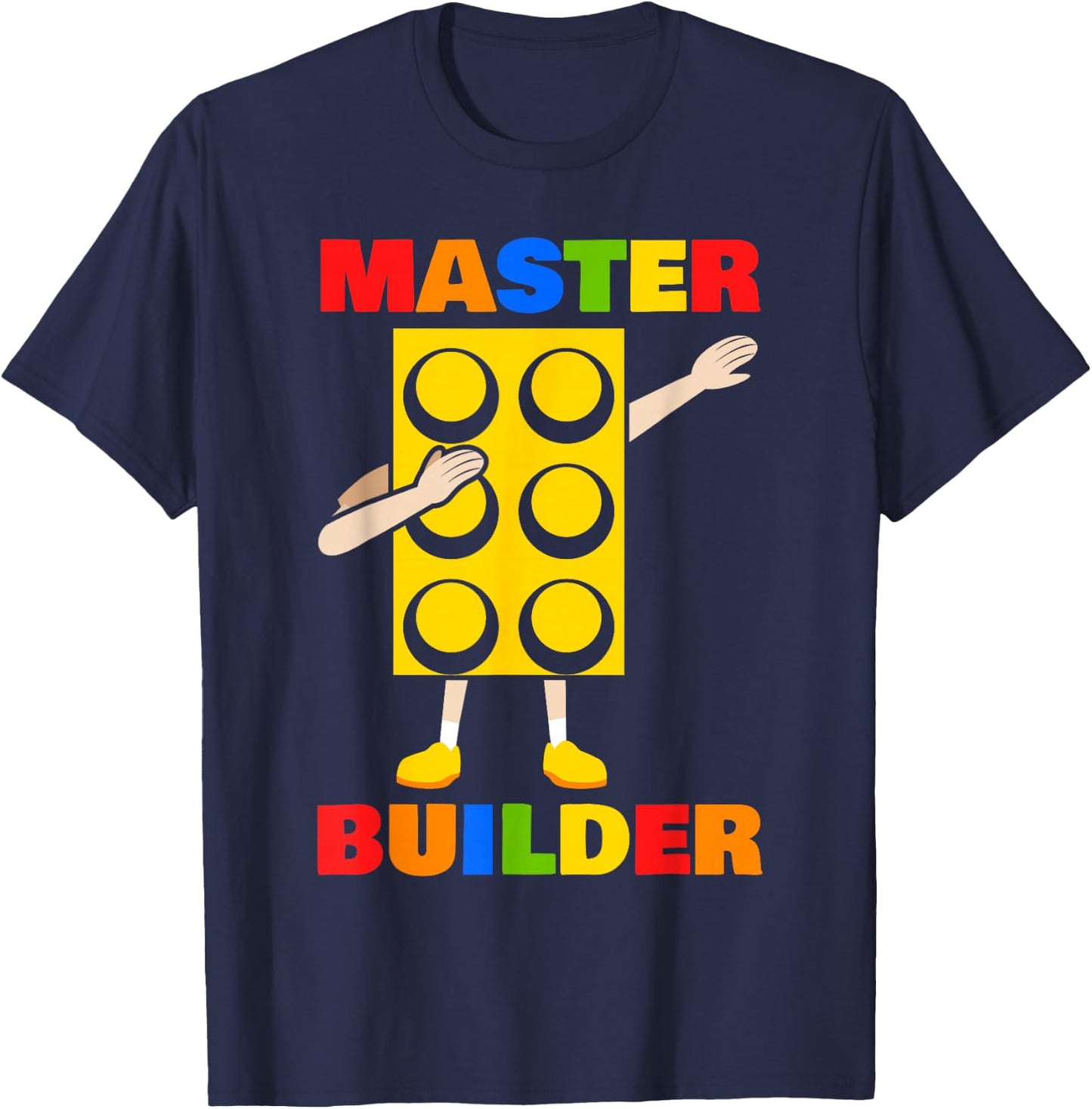 Master Builder Bricks Blocks Play Toys T-Shirt - T-Shirt | Navy