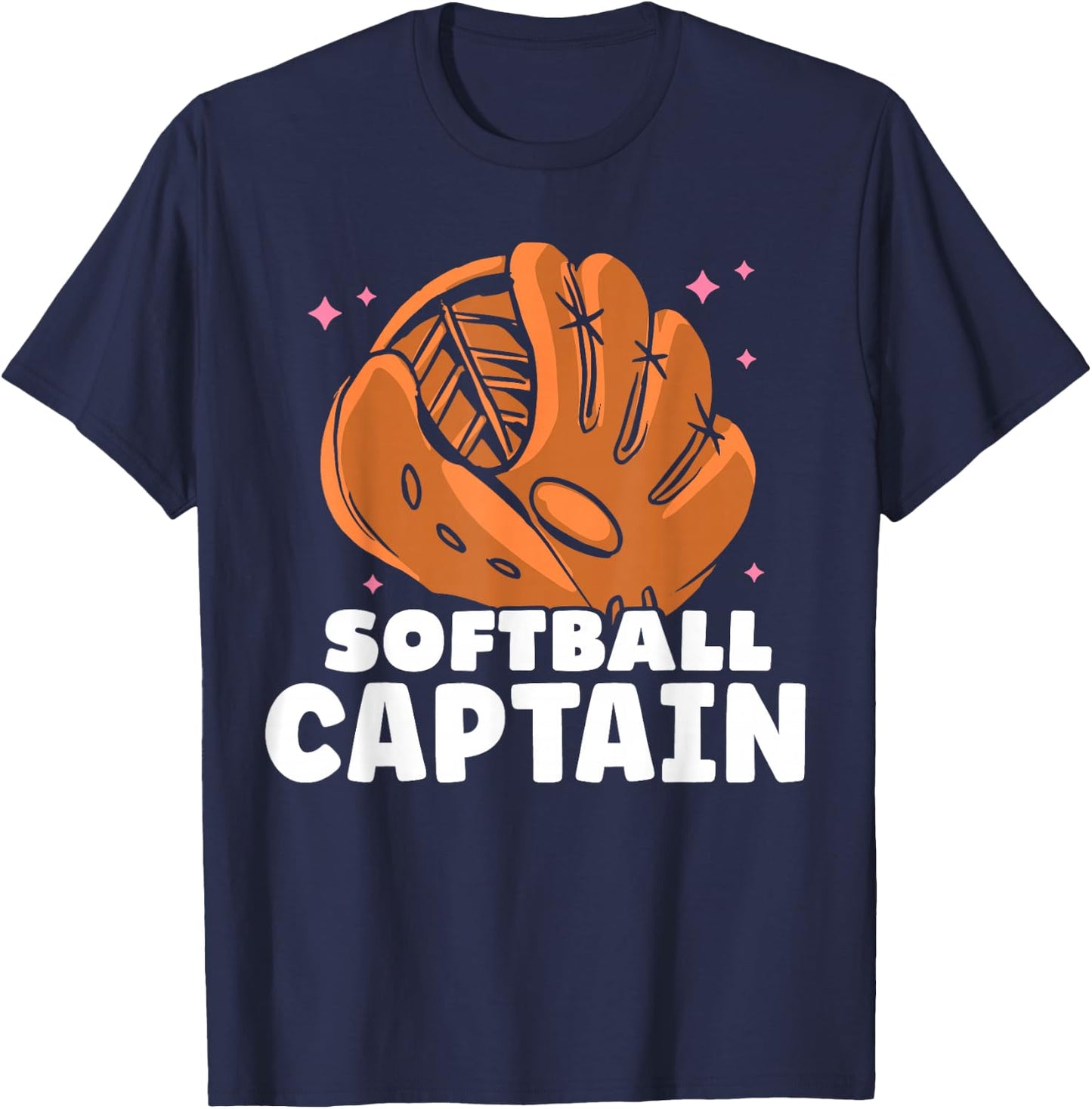 Softball Captain Cute Softballer Player Match Softball T-Shirt - T-Shirt | Navy