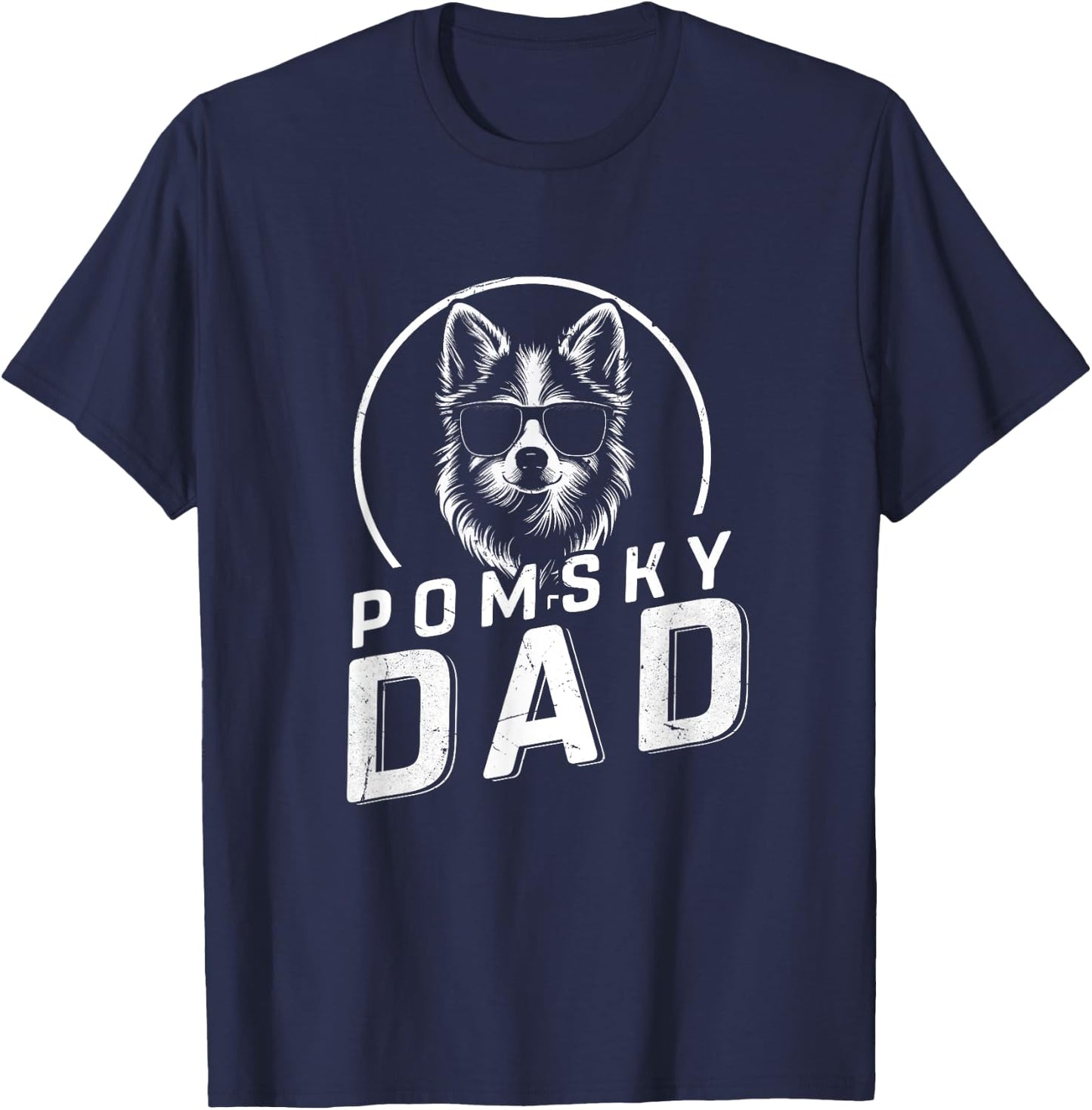 Pomsky Dad Dog Owner Gifts Men Funny Dog Dad Father's Day T-Shirt - T-Shirt | Navy