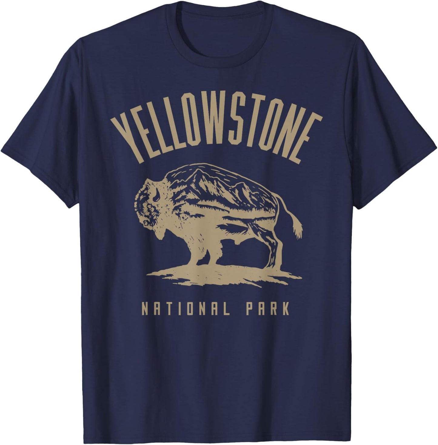 Retro Yellowstone National Park US Vintage Yellowstone T-Shirt - T-Shirt | Navy