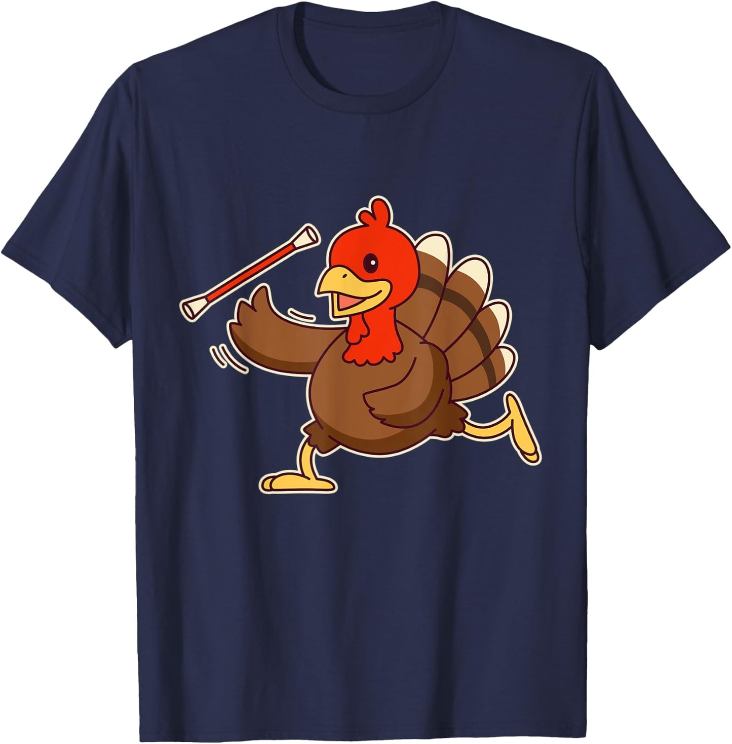 Funny Acrobatic Turkey Baton Twirling - Twirler T-Shirt - T-Shirt | Navy