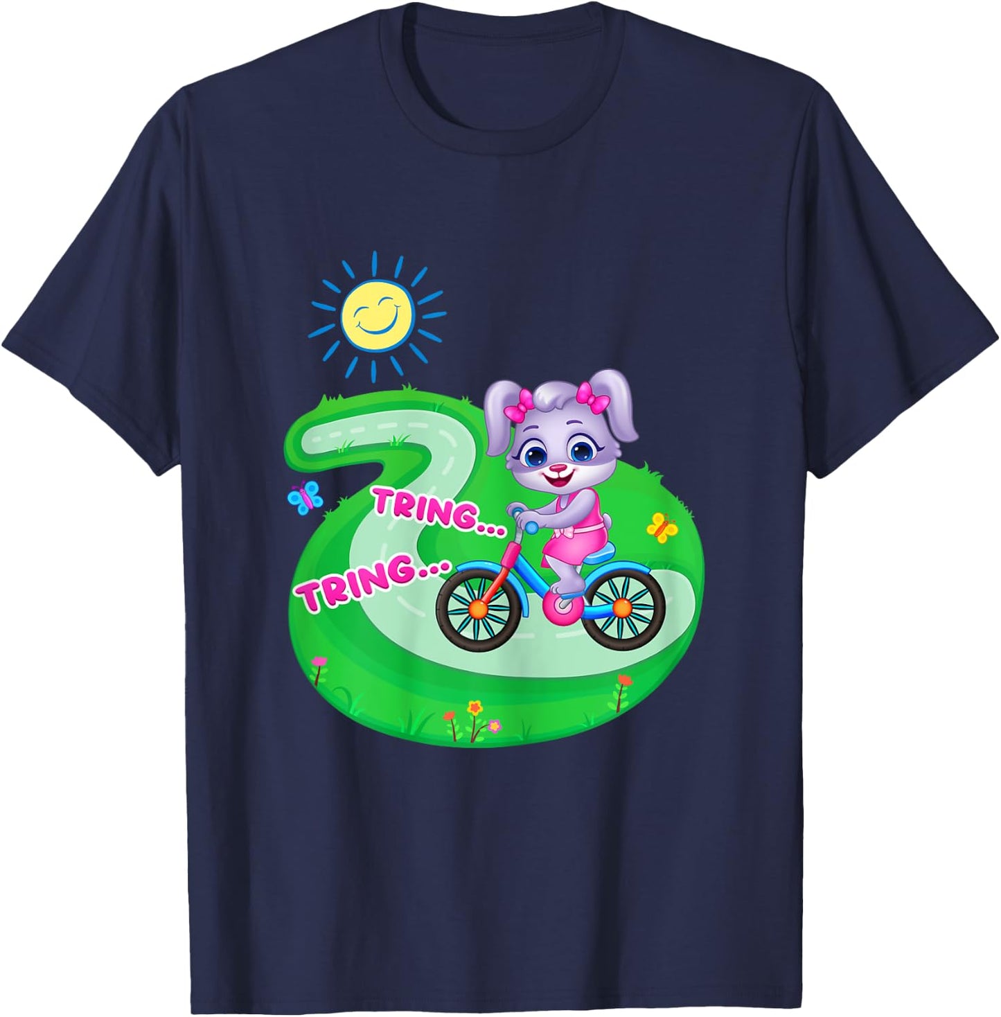 Ruby's Cycle Adventure | Official Lucas & Friends Graphic T-Shirt - T-Shirt | Navy