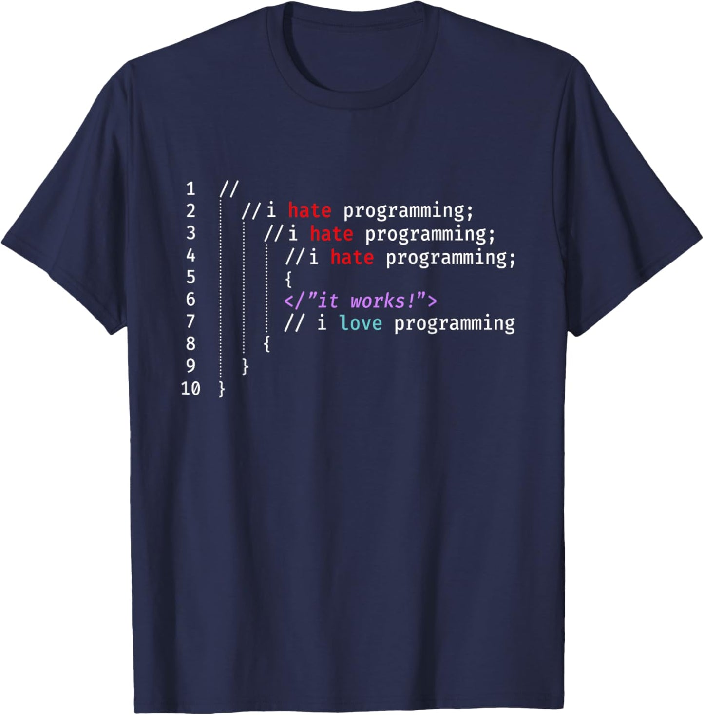 BORN IN 1963 I Hate I Love Programming Funny Coder Humor IT Programmers T-Shirt - T-Shirt | Navy
