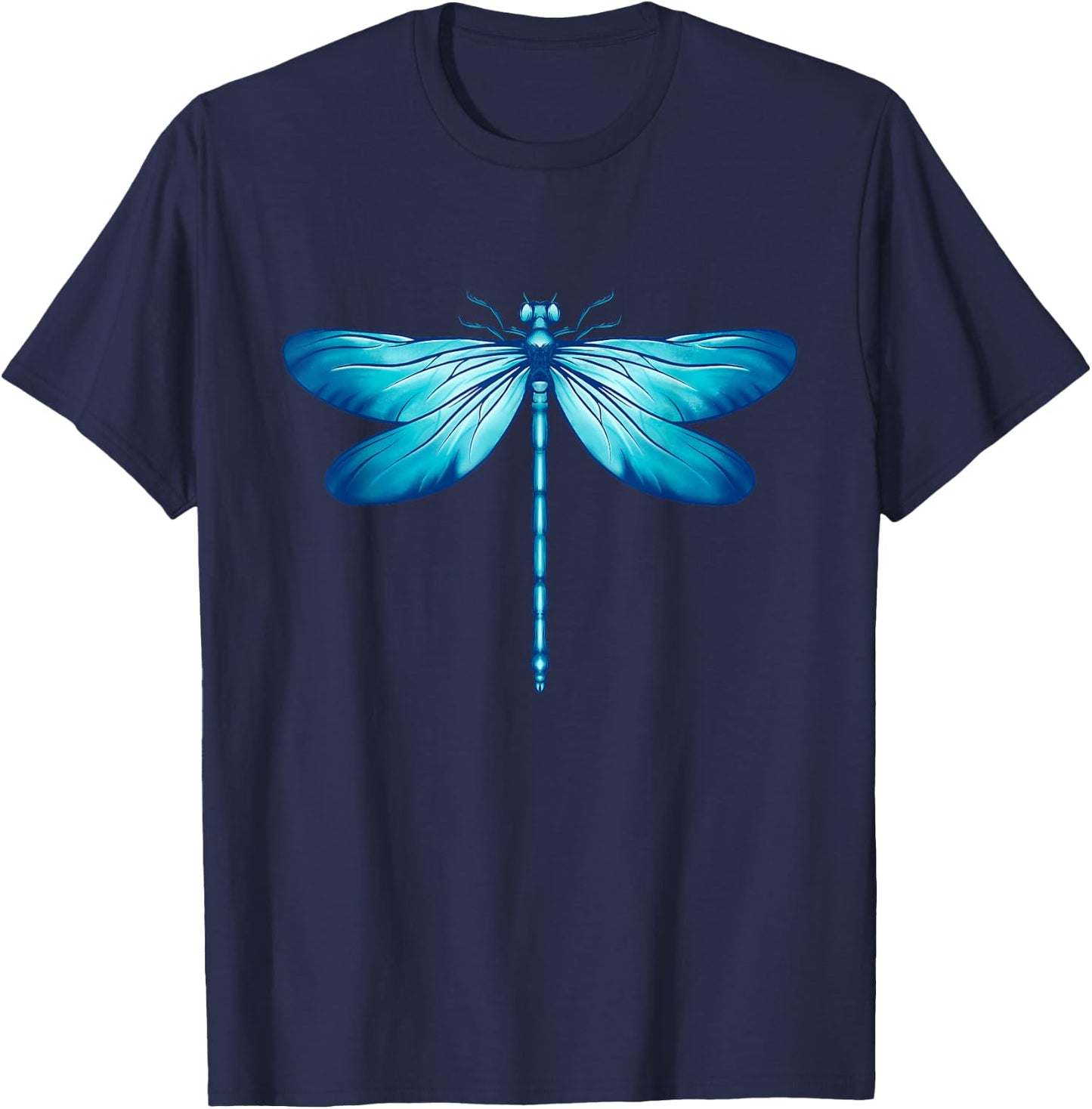 Blue Dragonfly - Insect Wildlife Animal Lover Entomologist T-Shirt - T-Shirt | Navy
