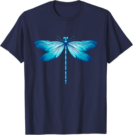 Blue Dragonfly - Insect Wildlife Animal Lover Entomologist T-Shirt - T-Shirt | Navy
