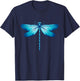 Blue Dragonfly - Insect Wildlife Animal Lover Entomologist T-Shirt - T-Shirt | Navy