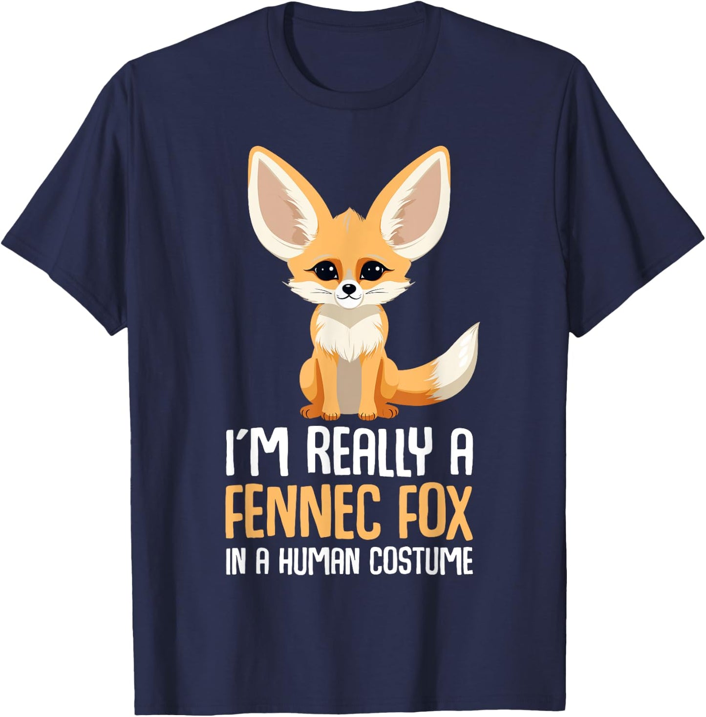 Fennec Fox Costume Girls Fox T-Shirt - T-Shirt | Navy