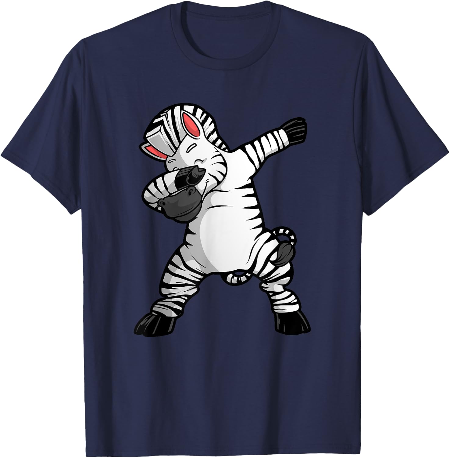 Cool Zebra Design Women Kids Wild Animal Zebra Lover T-Shirt - T-Shirt | Navy