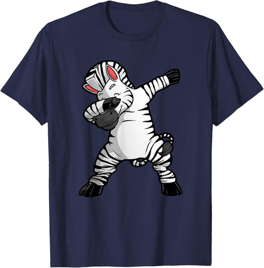 Cool Zebra Design Women Kids Wild Animal Zebra Lover T-Shirt - T-Shirt | Navy