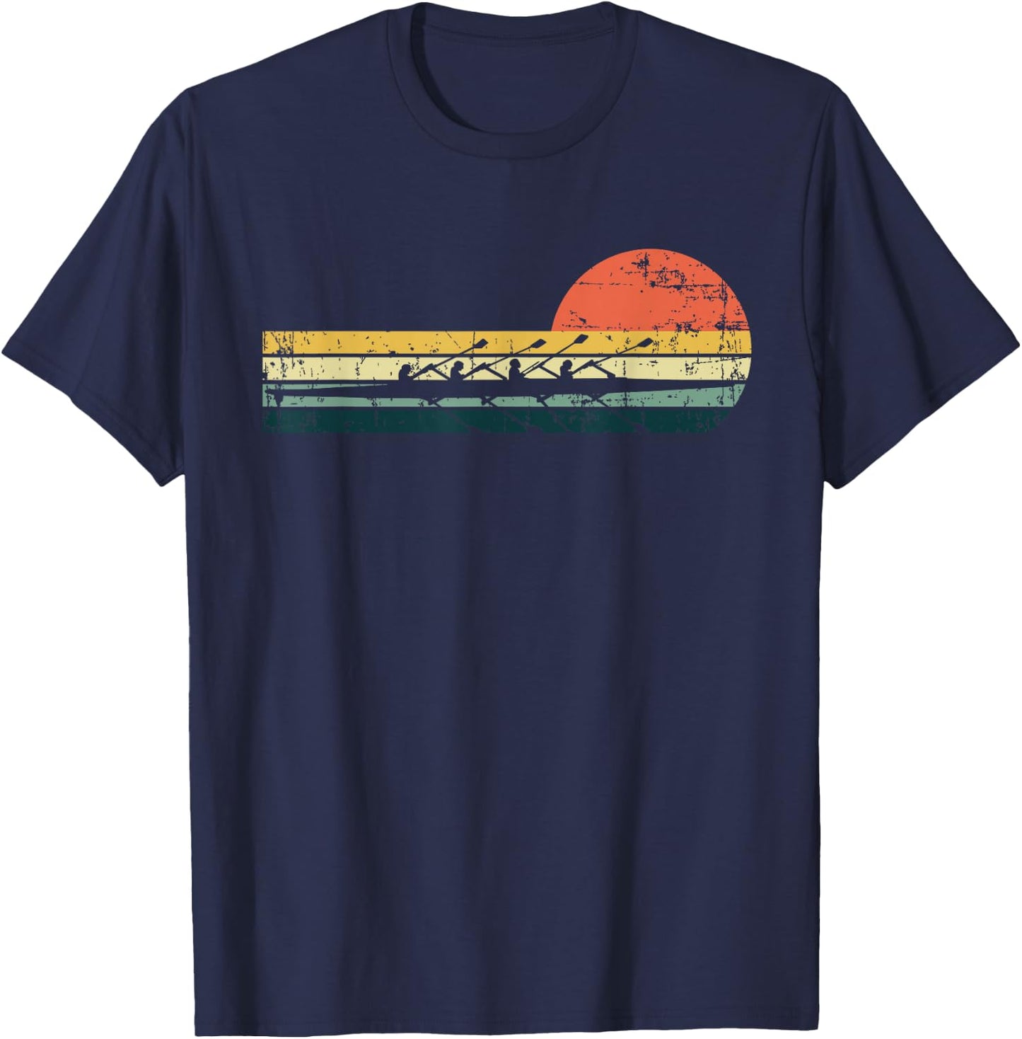 Vintage Rowing Funny Rower Crew Boat Sculling Lovers Outfit T-Shirt - T-Shirt | Navy