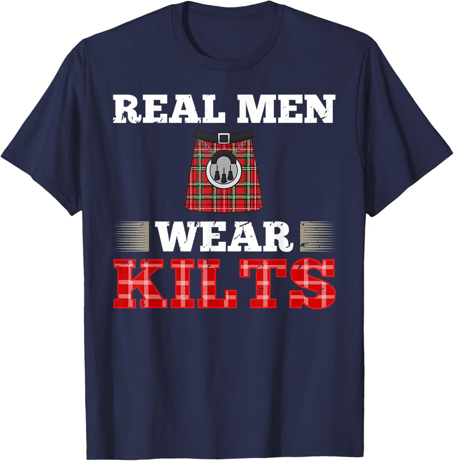 Scotsman Kilt Scotland Scottish Highland Irish Wearer T-Shirt - T-Shirt | Navy