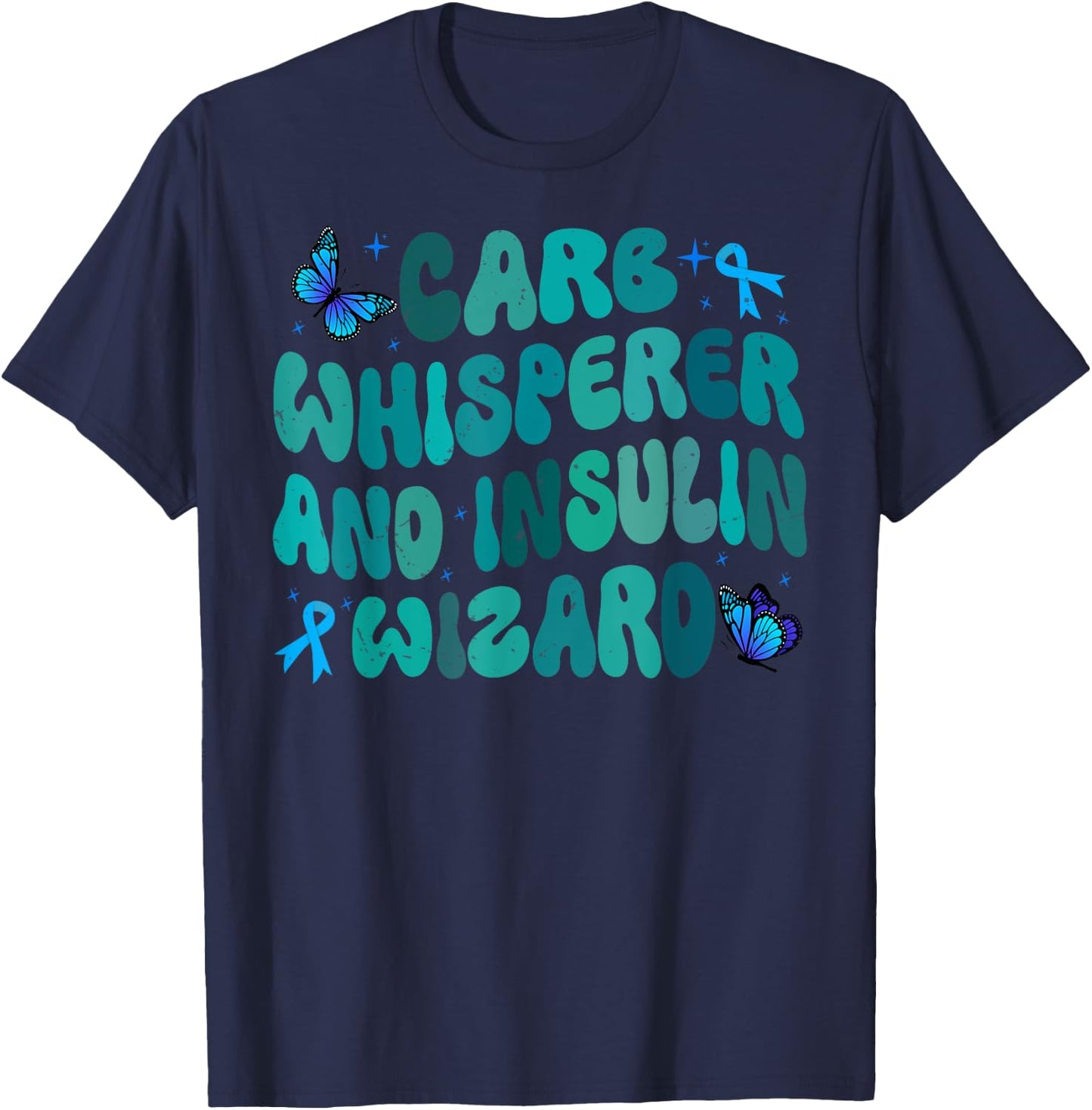 Carb Whisperer And Insulin Wizard T-Shirt - T-Shirt | Navy