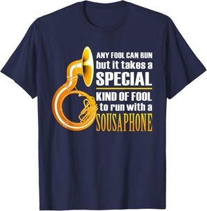 Funny Sousaphone Marching Band Humor Proud Sousaphonist Run T-Shirt - T-Shirt | Navy