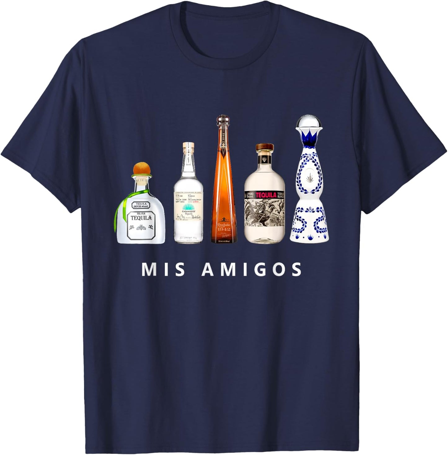 Mis Amigos Tequila Funny Cinco De Mayo Mexican Party T-Shirt - T-Shirt | Navy