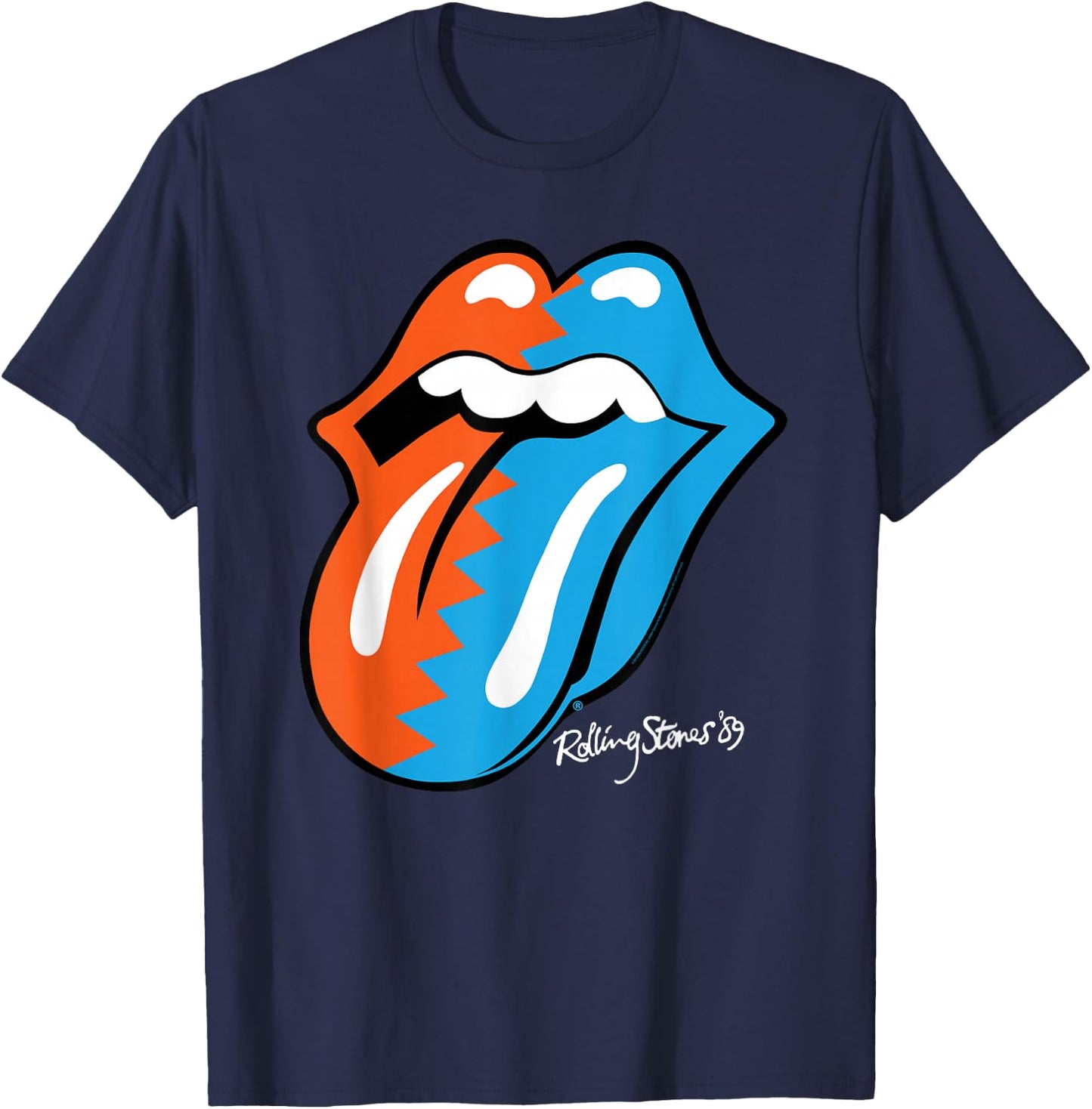 The Rolling Stones Zig Zag 89 Tongue T-Shirt - T-Shirt | Navy