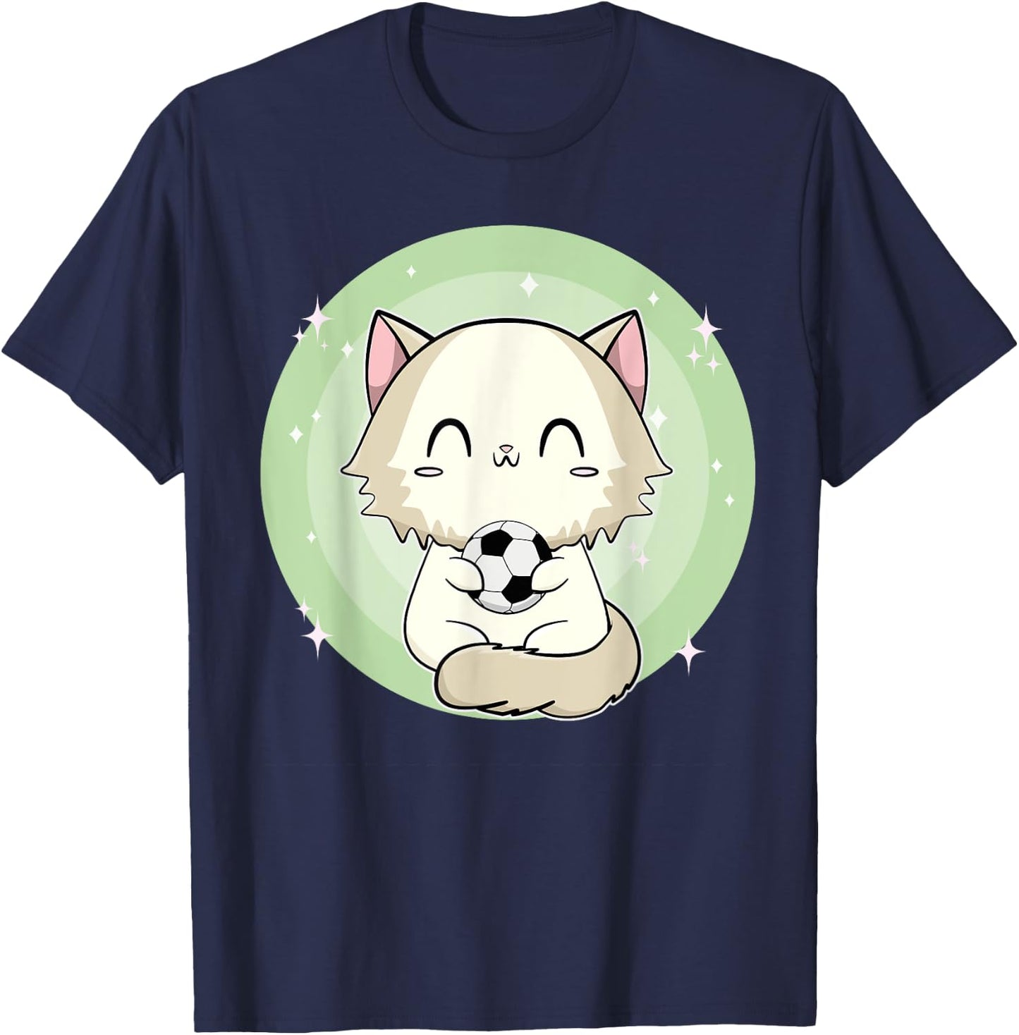 Ragdoll Cat With Soccer Men Women Kids T-Shirt - T-Shirt | Navy