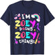 Kids I'm Zoey Doing Zoey Things Cute Girls Personalized Name T-Shirt - T-Shirt | Navy