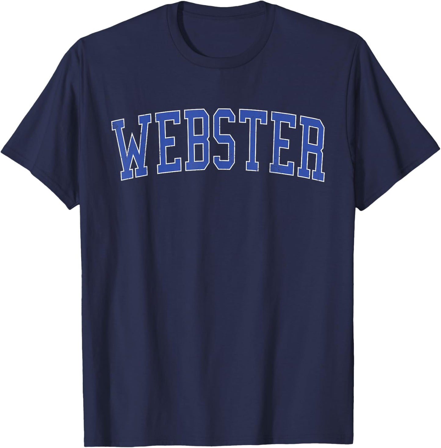 Vintage Webster TX Distressed Blue Varsity Style T-Shirt - T-Shirt | Navy