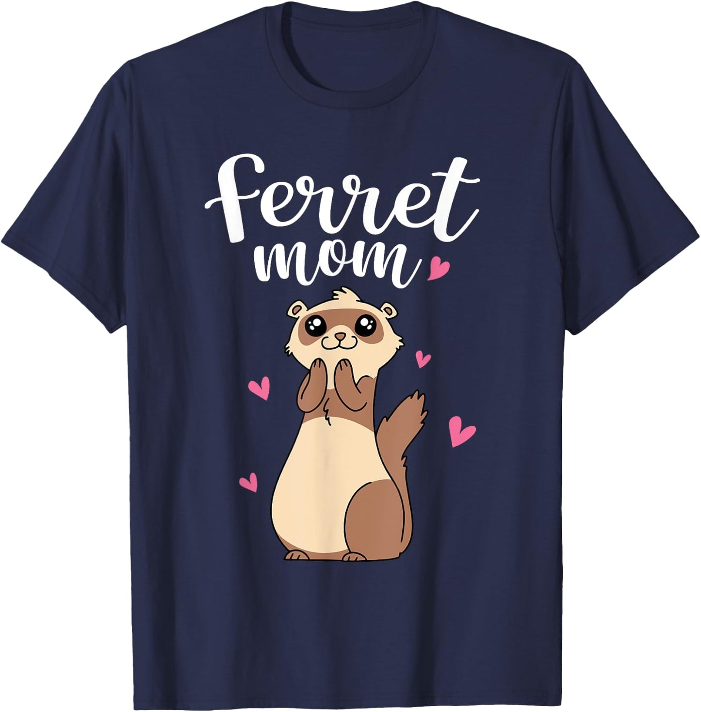 Mother's Day Cute Women Weasel Ferret Mom T-Shirt - T-Shirt | Navy