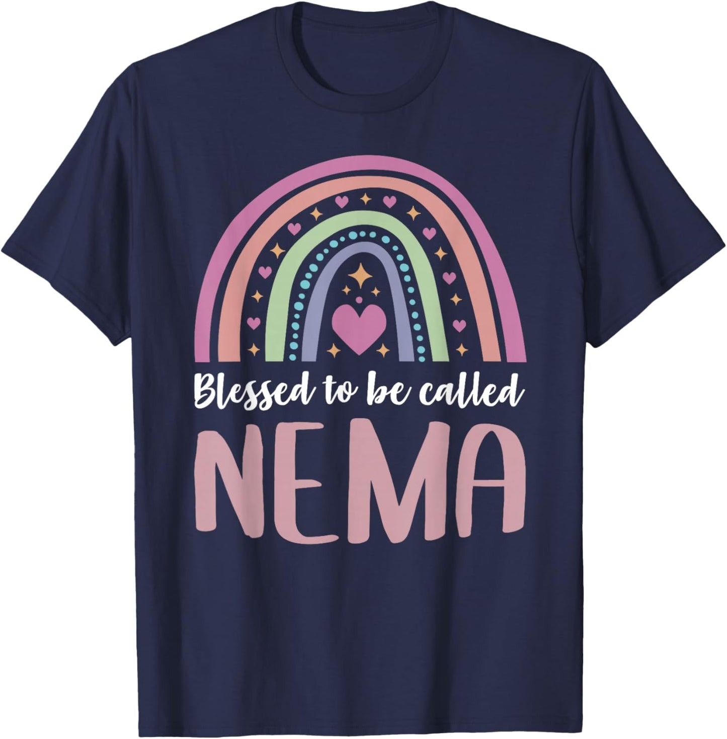 Nema Shirt for Grandma Women Mothers Day Blessed Nema T-Shirt - T-Shirt | Navy