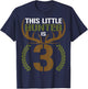 This Little Hunter is 3 Years Old 3rd Birthday Deer Hunter T-Shirt - T-Shirt | Navy