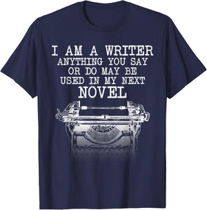 Funny Book Writer Gift Author Accessories & Stuff Cool Writer Art Women Novel Author Writing Novelist T-Shirt - T-Shirt | Navy