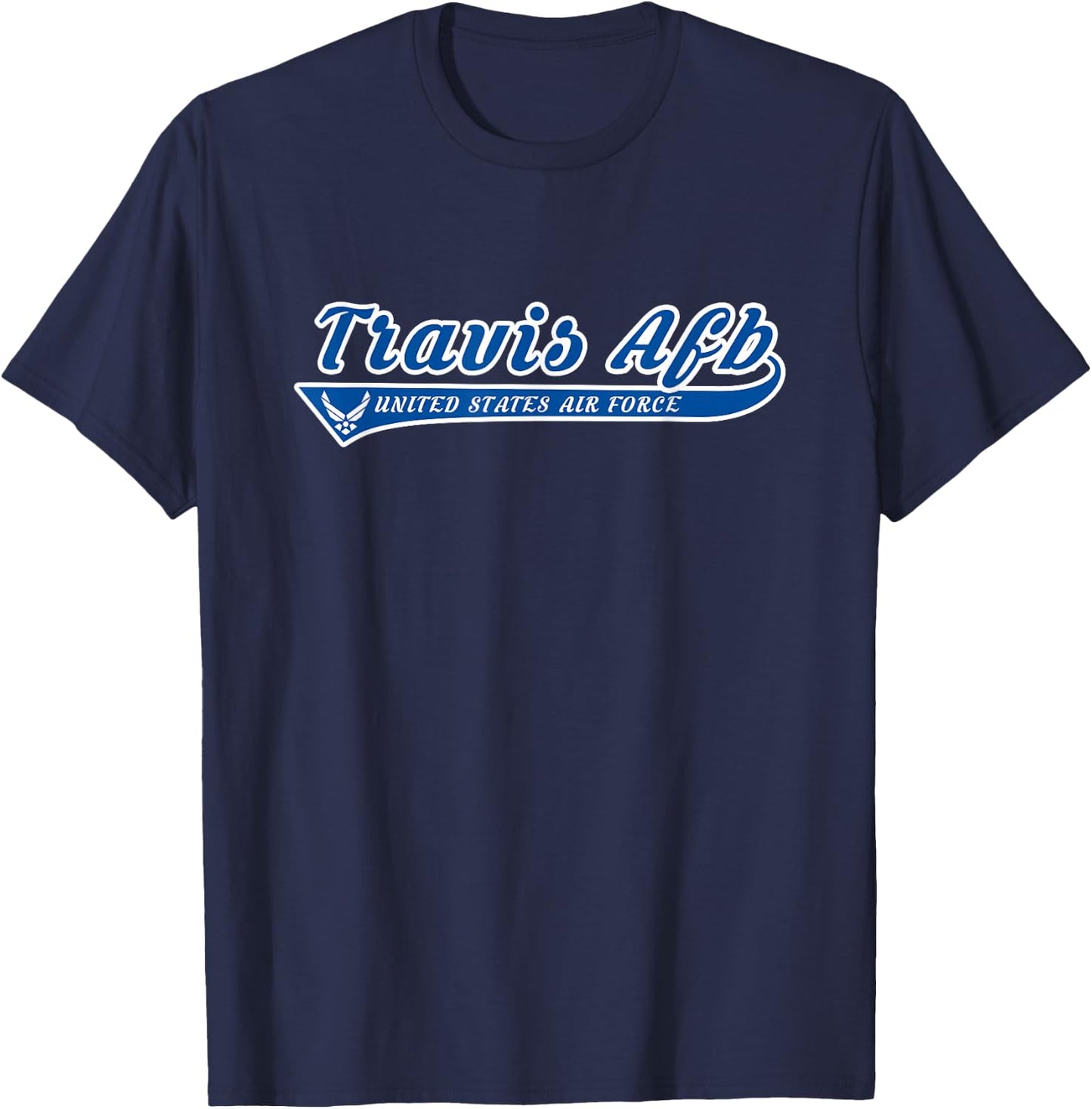 Travis Air Force Base Travis AFB California CA Vintage Gift T-Shirt - T-Shirt | Navy