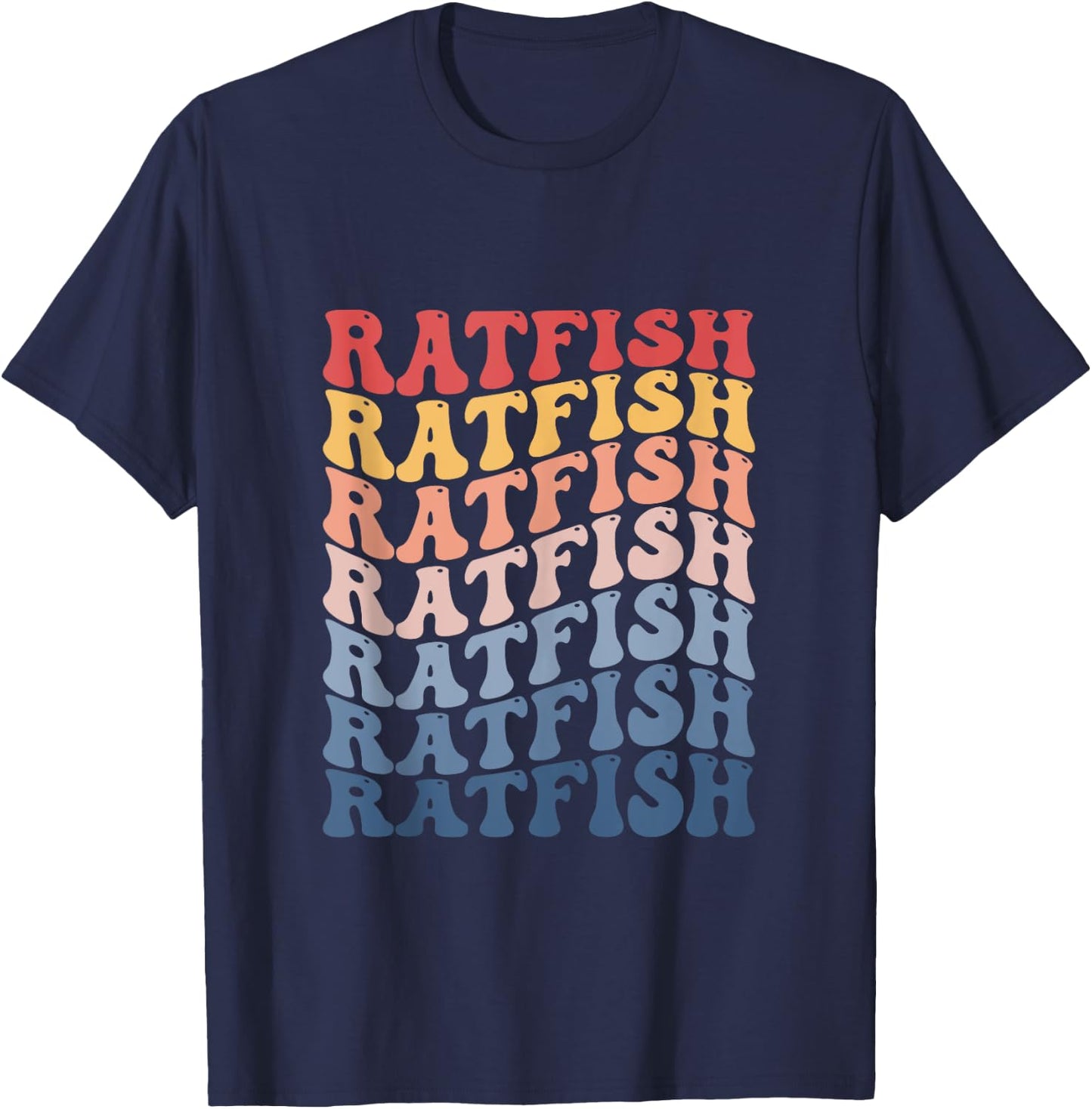 Ratfish Groovy Retro Fish T-Shirt - T-Shirt | Navy