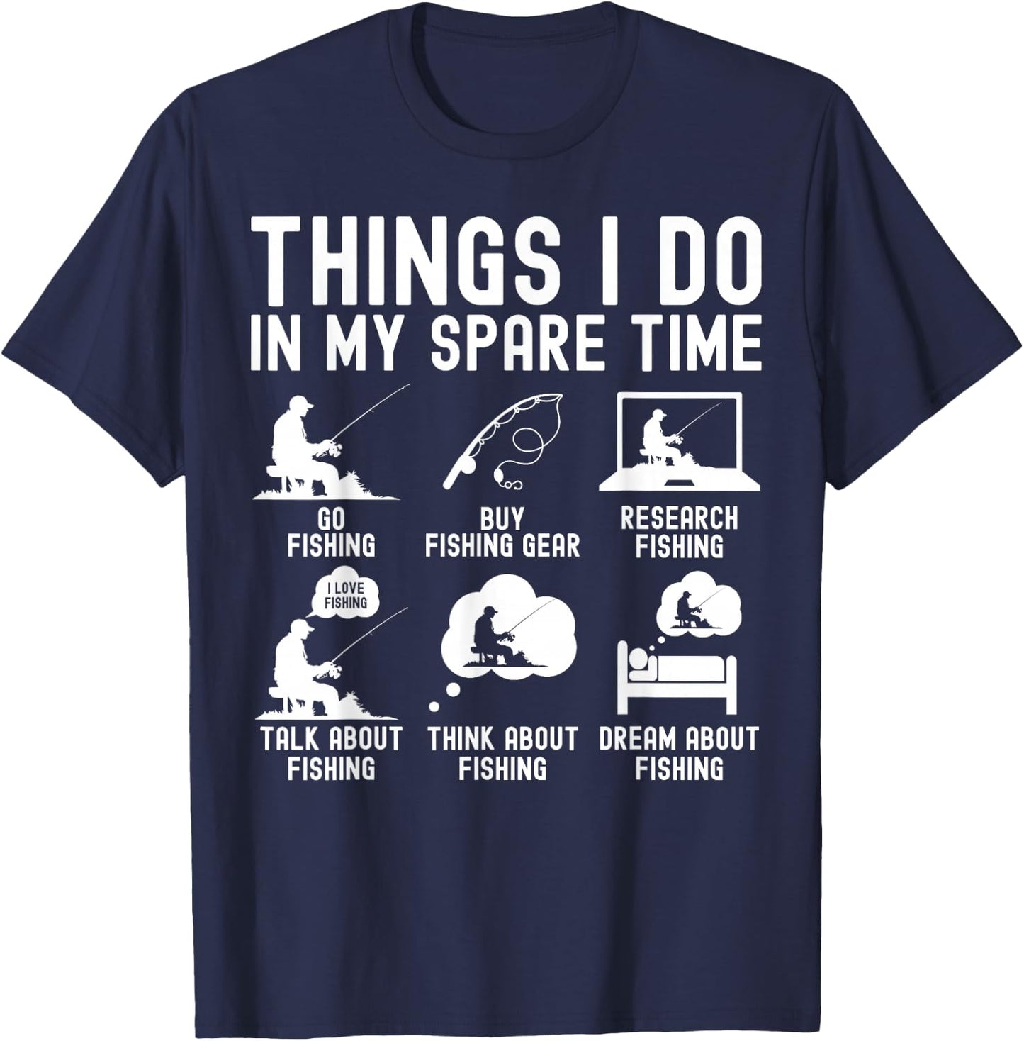 Things I Do In My Spare Time Fishing Fisherman Bass Men T-Shirt - T-Shirt | Navy