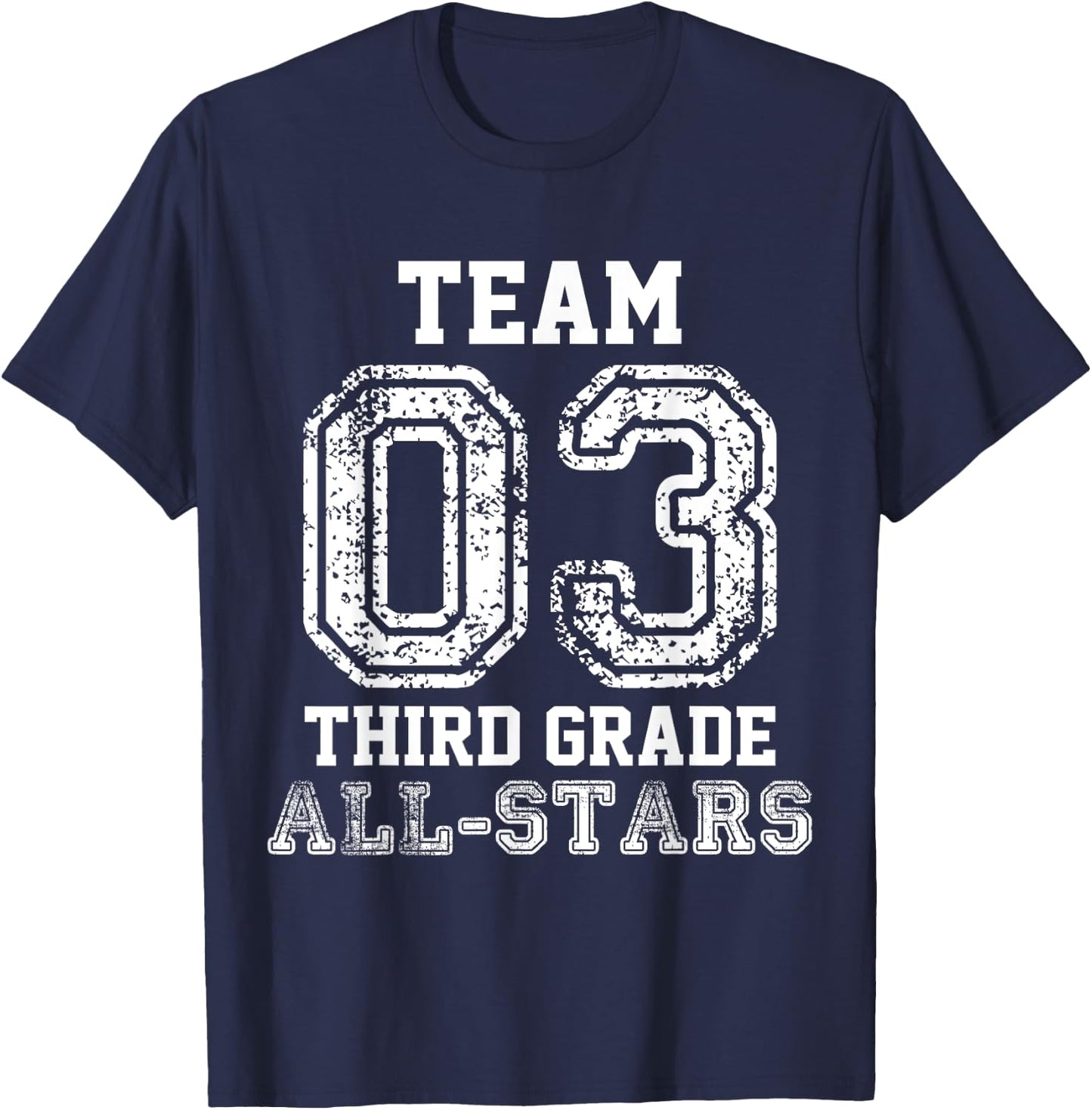 School Team 3rd Grade All-Stars Sports Jersey T-Shirt - T-Shirt | Navy